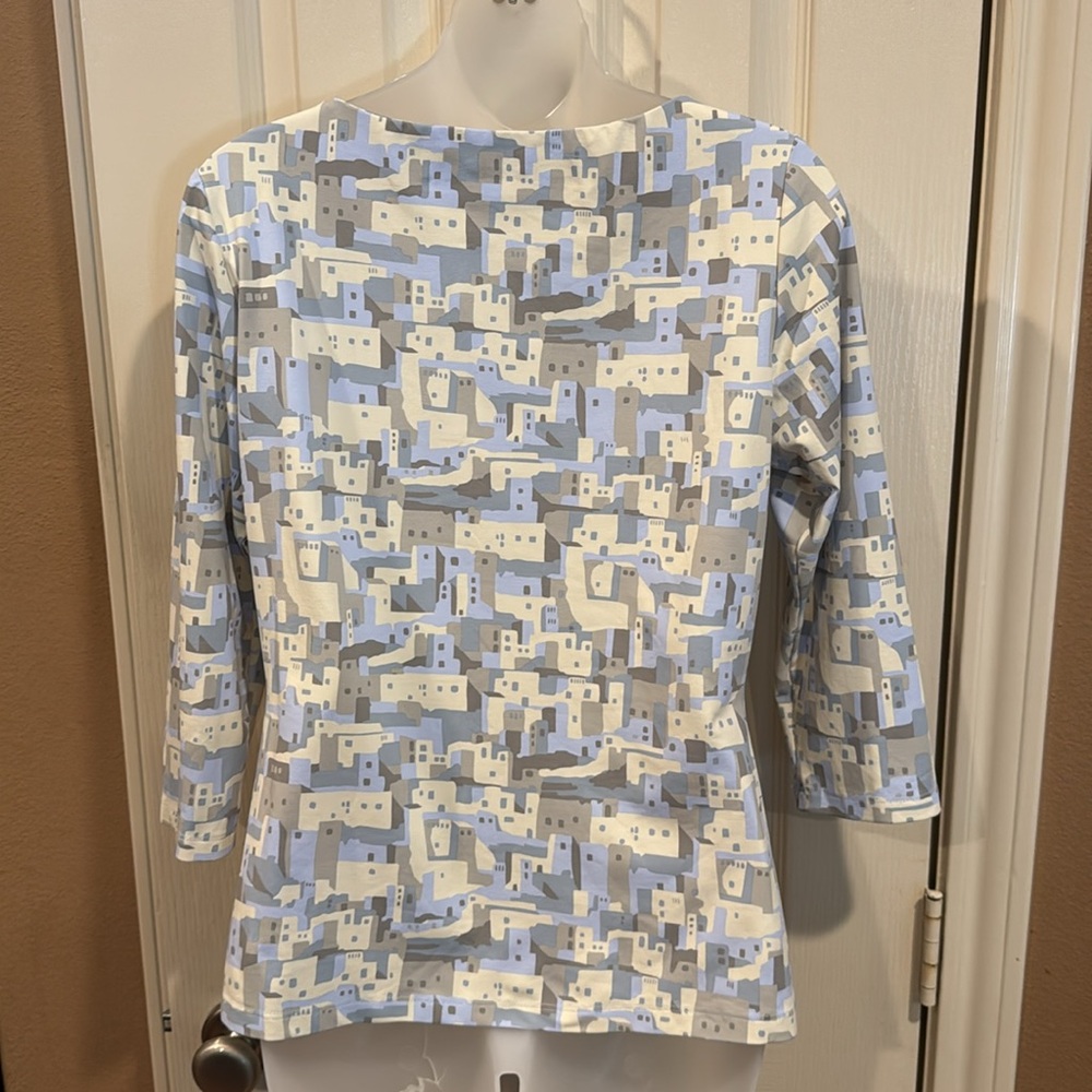 J. McLaughlin Women's Pueblo house Patterned Top. Sz Medium - Picture 5 of 9
